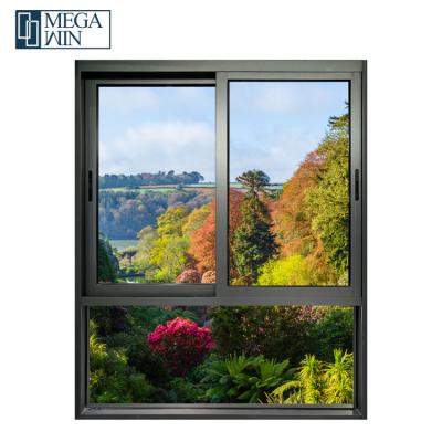 China Foshan Magnetic Screen Doors And Windows Factory Low Price Replacement Single Glass Double Aluminum Sliding Window With Fixed Plane for sale