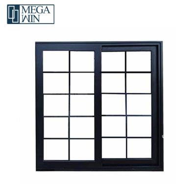 China Magnetic Screen Factory Residential Double Glazed Windows Aluminum Sliding Grill Design Window for sale