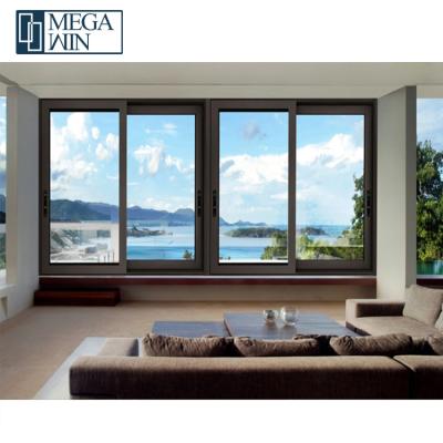 China Magnetic Design Large Size Aluminum Hurricane Screen Sliding Window Interior Cheap Exterior Balcony Windows for sale