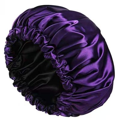 China JOINT Extra Large Double Hair Reversible Hat Satin Nightcap for sale