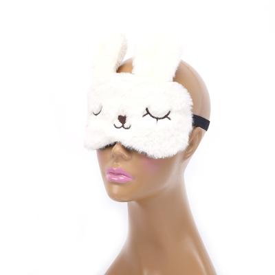 China Cute Anti-puffiness Plush Strabismus Rabbit Eye Mask Cartoon Shading Customized Sleep Eye Mask Wholesale Cold And Hot Compress for sale