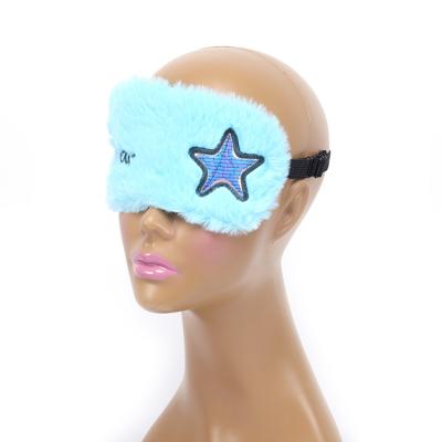 China New Customized Anti-puffiness autumn and winter lovely plush embroidery sleep pentastar eye mask for men and women for sale