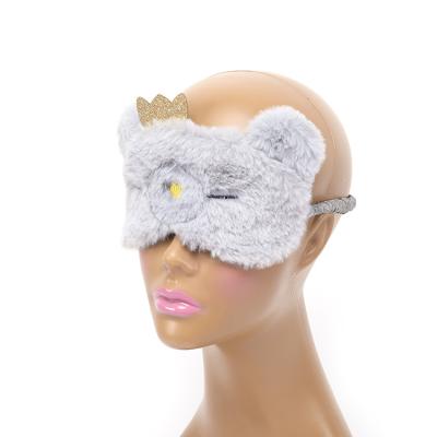 China Hot Selling Embroidery Pink Eye Mask Manufacturer Anti-puffiness Sleep Beauty Supply Mask Pig Love Cartoon Crown Eye Mask Plush for sale