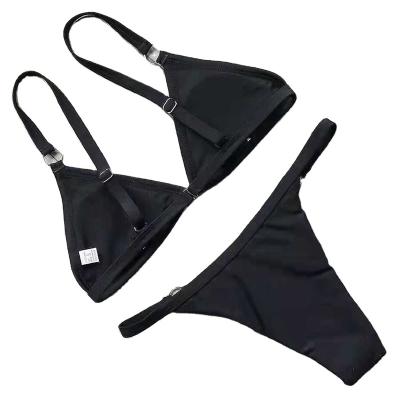 China Solid Color Slit Hot Spring Swimsuit Beach Charm Breathable Sexy Single Bikini for sale