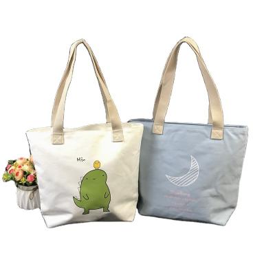 China Customized Lady Printed Reusable Eco Friendly Canvas Wholesale Tote Bag for sale