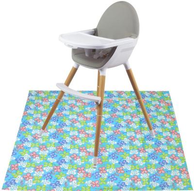 China Highchair Floor Splat Mat Silicone Splash Leak Proof Waterproof Washable Washable Mat for sale