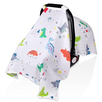 China Radiation Protection Infant Cotton Muslin Breathable Baby Car Seat Cover for sale