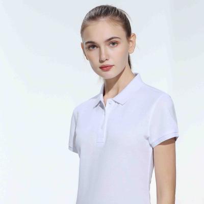 China Factory Supply Anti-Wrinkle White Women's Polo Shirts Direct Women's Polo Shirts Custom Logo for sale