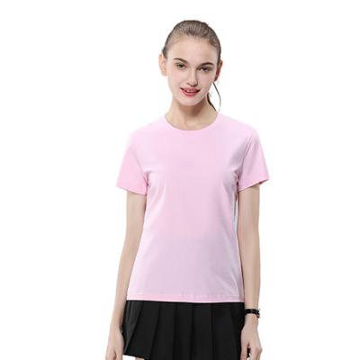 China high quality Anti-wrinkle plus size women's t-shirts wholesale pink plus size women's t-shirts for sale