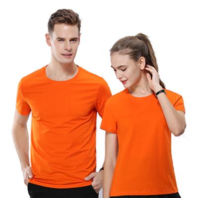 China Anti-wrinkle Men's Short Sleeve Round Neck T-shirt Foreign Trade Round Neck Orange T-shirt for sale