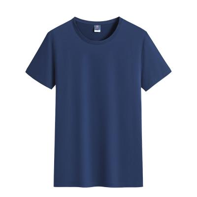 China Colorful Anti-wrinkle Plain Weave T-shirt Around Neck Plain Weave T-shirt Blue T-shirt for sale