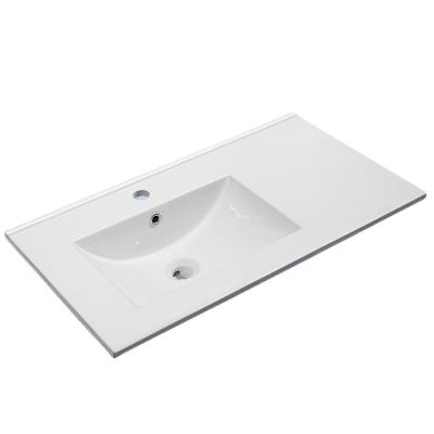 China Traditional Slim Bathroom Sink Washing Hand Edge Sink Cabinet Ceramic Sink for sale