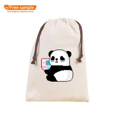 China Custom Logo Recycled Canvas Cotton Drawstring Shoe Bags Rope Handle Dust Bag 100% for sale