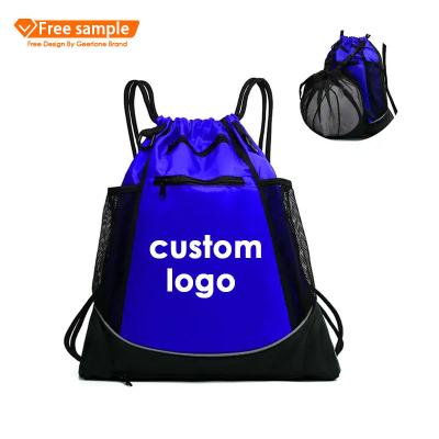 China New Style Waterproof Logo Travel Sports Gym Bag Custom Pack Drawstring Backpack Bags for Basketball Football Swimming Training for sale