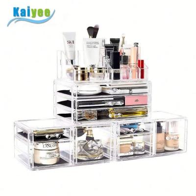 China Fashion Organizer Makeup Jewelry and Cosmetic Storage Acrylic Makeup Organizer with 9 Drawers for sale