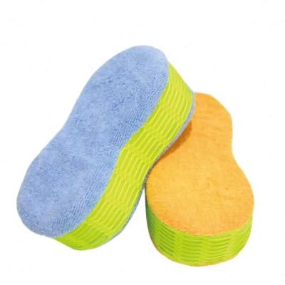 China Premium Grade Microfiber Applicators Multi Color Cleaning Mesh Sponge 2 Sided Car Wash Sponge Custom for sale