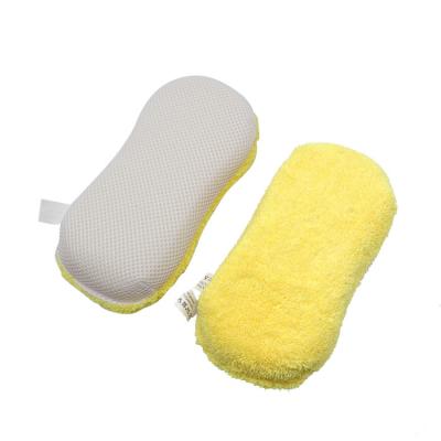 China Car Cleaning Double Sided Cleaning Sponge Double Sided Sponge High Density Mesh 8 Car Wash Absorbent Sponge Block for sale