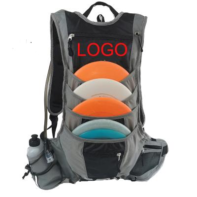 China Outdoor Custom Polyester Logo Disc Golf Bag Flight Disc Backpack With Water Bladder for sale