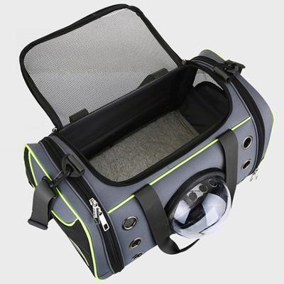 China Breathable Airline Pet Carrier Bag PVC Approved Clear Window Outdoor Dog Bag for sale