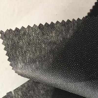 China Adhesive Polyester Reinforced 100 Stitch Interlining Bond Buckram Melt Brushed Nonwoven Fabric for sale