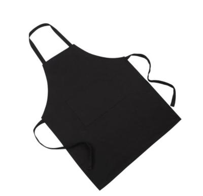 China Multifunctional cheap custom printed BBQ bib black poly cotton kitchen cleaning apron for men with adjustable neck strap for sale