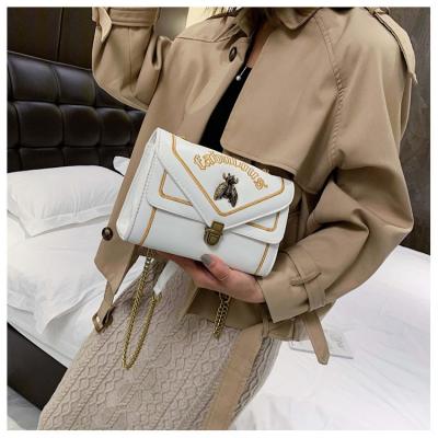 China Famous Fashion Handbags Small Cute Bee Pattern Embossed Women Small Size Ladies Handbags Chain Bag Set for sale