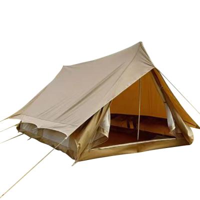 China cotton fabric canvas wall tent style luxury cotton Eaves Glamping cheap outdoor camping tents for sale