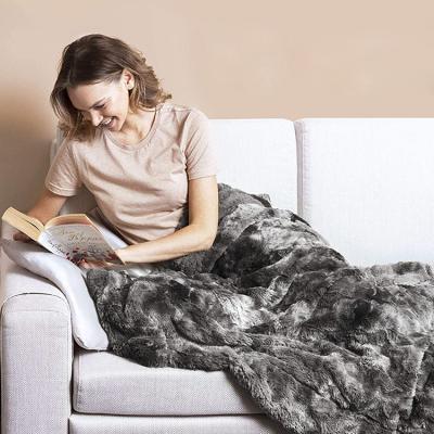 China Anti-Static Comfort Luxury Faux Fur Throw Blankets Soft Warm Cozy Solid Colorful Plush Blankets for sale