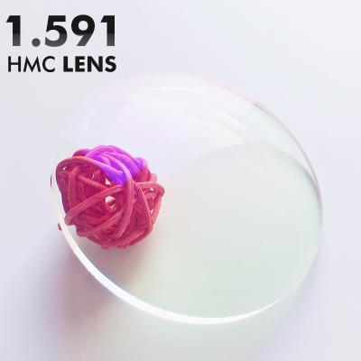 China Polycarbonate Optical Lens 1.591 HMC Single Vision PC Anti Reflected Single Lens Grade Ophthalmic Lenses for sale