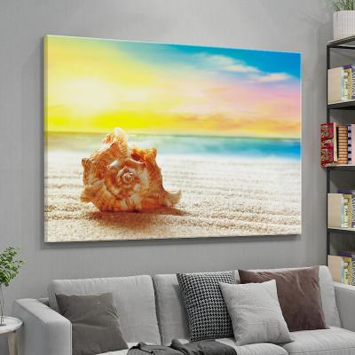 China Modern Canvas Painting Beautiful Shell Seascape Sea Beach Wall Art Modern Wholesale Print Picture For Living Room for sale