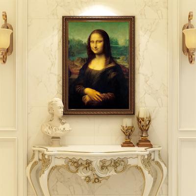 China Leonardo da Vinci Mona Lisa classic wholesale portrait frame wall art canvas decorative painting copy for living room for sale