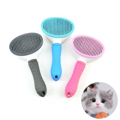 China Dog Brush Cat Comb Hair Remove Pet Comb Pet Hair Removal Comb Non Slip Brush Needle Self Cleaning Dog Cats Combs Steel Brushes grooming for sale