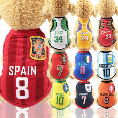 China Cute Dog Vest Pet Clothes Cotton Dog Vest World Cup Tank Top 6XL Comfortable Pet Clothing Dog Clothes for sale