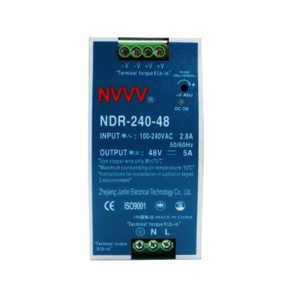 China Industrial CCTV Camera NDR-240-48 AC DC DIN Rail Power Supply 48vdc Power Supply Din Rail for sale