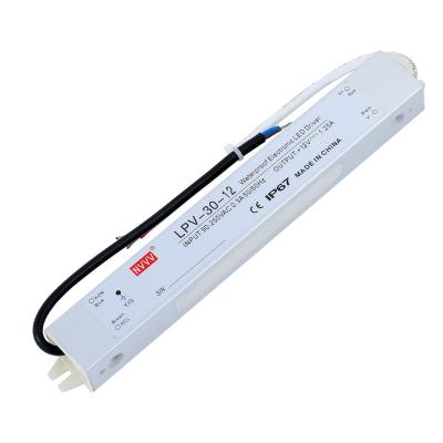 China LED Display Power Supply 12v 30w LED Rainproof Changeover Driver LPV-30W-12V for sale