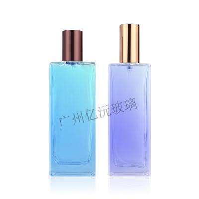 China 50ml Bayonet Perfume Bottle Cosmetic Square Glass Flat Rectangular Perfume Dispensed Empty Bottle for sale