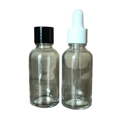 China 30ml Essential Oil Bottle Cosmetic Glass Dropper Bottle Clear Essence Bottle Cosmetic Bottling Off The Shelf for sale