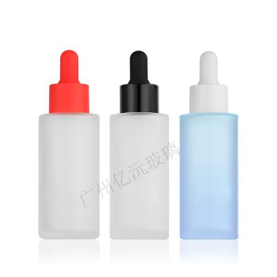 China Cosmetic Matte Rubber Head Essence Pump Bottle Dropper 50ml Dropper for sale