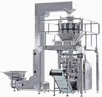 China Automatic Vertical Food Potato Chips Nuts Packaging Machine For Pillow Bags With Multi Heads Weigher for sale