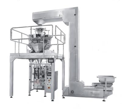 China Automatic Vertical Food Potato Chips Nuts Packaging Machine For Pillow Bags With Multi Heads Weigher for sale