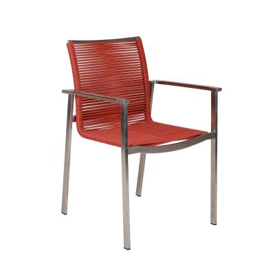 China Modern Furniture Mesh Chair Outdoor Garden Furniture Wooden Patio Dining Chair for sale