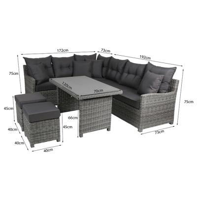 China Modern Modular Sectional Outdoor Table Set Garden Lounge Set Garden Furniture Outdoor Patio Table and Chair Set Outdoor Furniture for sale