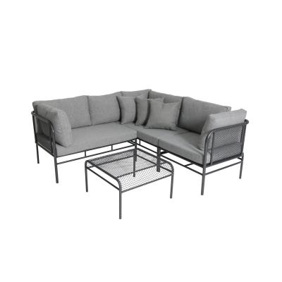 China Modern Aluminum Corner Set Sofa Rope Outdoor Patio Furniture Modern Sectional Garden Set Rattan/Wicker With Waterproof Cushion for sale