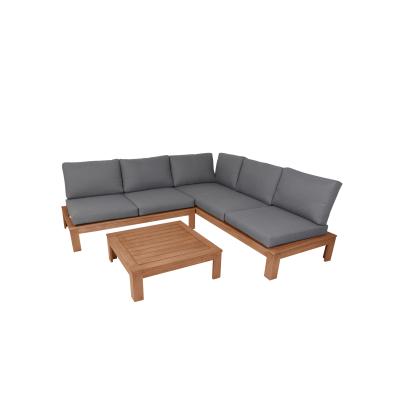 China Large Modern Outdoor Garden Sofa Set Wooden Lounge Furniture Sectional for sale