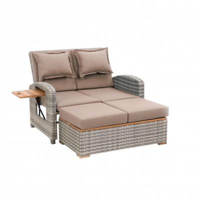 China Modern 3 in 1 Stainless Steel Sofa And Chair Set Modern Outdoor Garden Sectional Rattan Furniture Style for sale