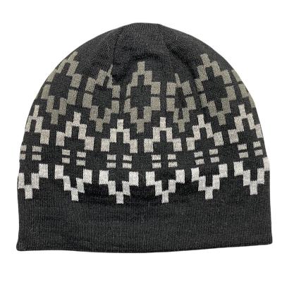 China Fashion JOINT Beanies Acrylic Knit Hats Trawler Beanie Hat Warm Winter Hats With Lining for sale