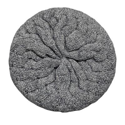 China Solid Gray Fashion Beret Hat Spring British Stylish Women Winter Beret Hat for sale