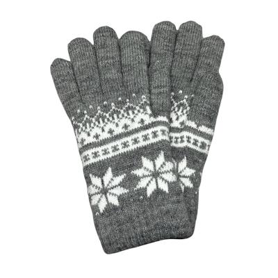 China 2022 Winter Touch Screen Warm Stretch Jacquard Knitted Magic Pattern Gloves for sale