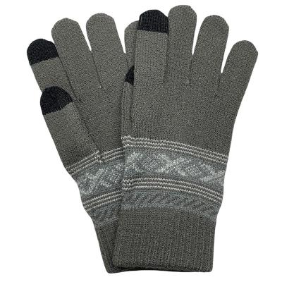 China High Quality Knitted Jacquard Touch Screen Fashion Gloves Winter Men for sale