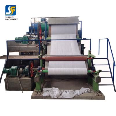 China Paper making field small 787mm toilet paper tissue paper making machine roll paper with packing machine price for sale